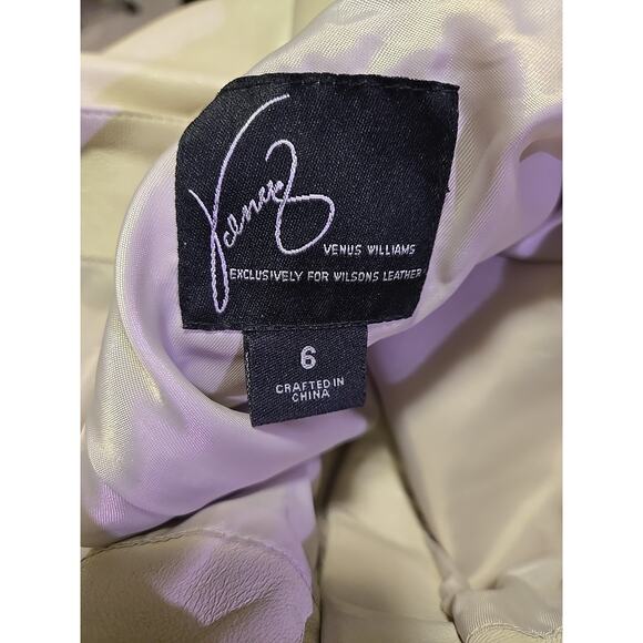 Venus Williams x Wilson's Leather Ivory Straight Leg Leather Pants Y2K Vintage - Picture 6 of 6